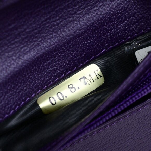 CHANEL CC Logo Bifold Wallet Leather Purple GHW Made in France 79RK703 - Picture 16 of 16